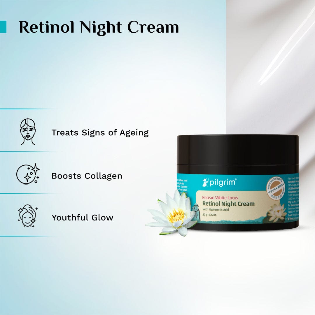 Pilgrim Retinol Night Cream with Vitamin C & Hyaluronic Acid, 50g - Image 3 - Buy from Indicrest