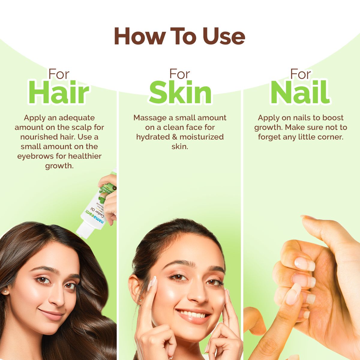 Mamaearth Castor Oil with 100% Pure Cold Pressed Castor Oil For Skin, Hair & Nails, 150ml - Image 4 - Buy from Indicrest