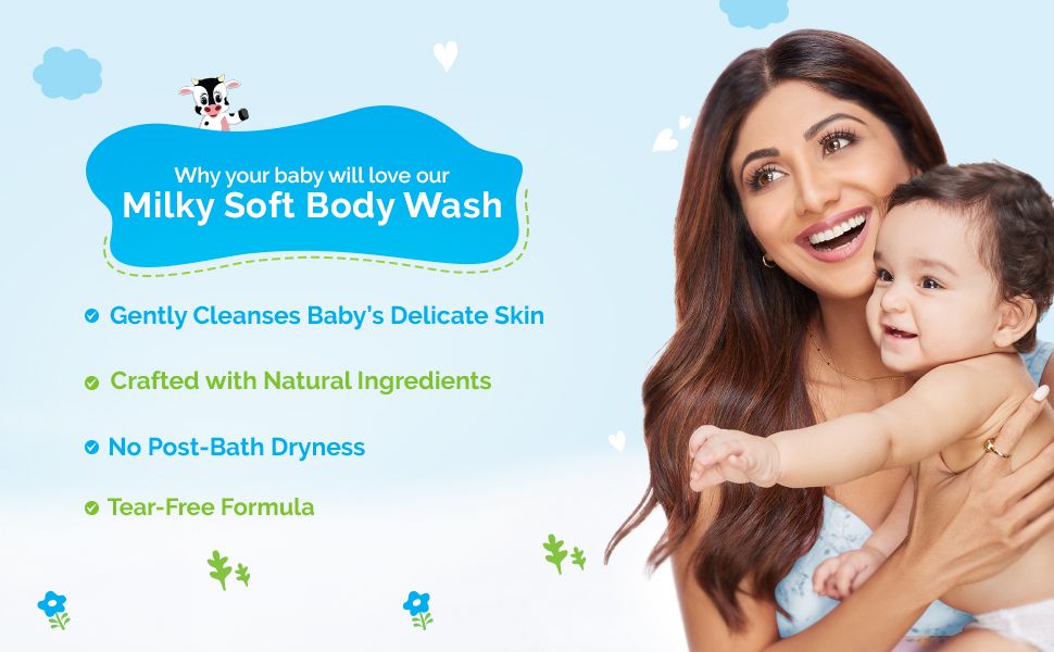 Mamaearth Milky Soft Body Wash for Babies with Oats, Milk and Calendula, 400ml - Image 3 - Buy from Indicrest