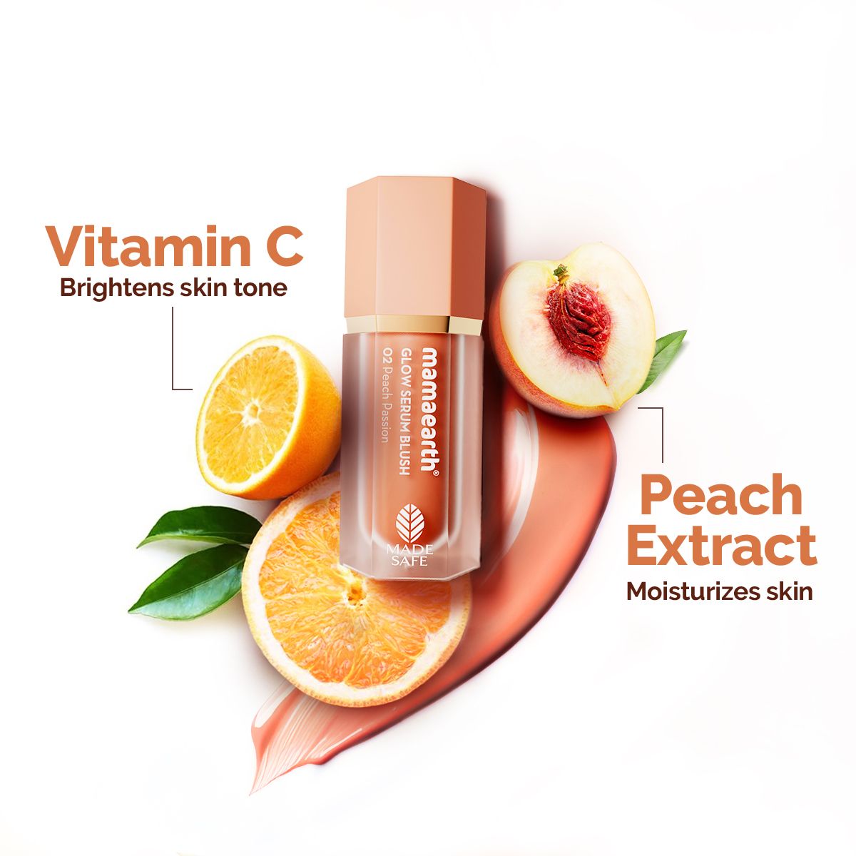 Mamaearth Glow Serum Blush with Vitamin C & Peach Extract, 5ml, Peach Passion - Image 3 - Buy from Indicrest