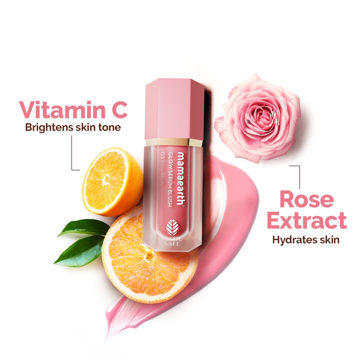 Mamaearth Glow Serum Blush with Vitamin C & Rose Extract, 5ml, Rosy Flush - Image 4 - Buy from Indicrest