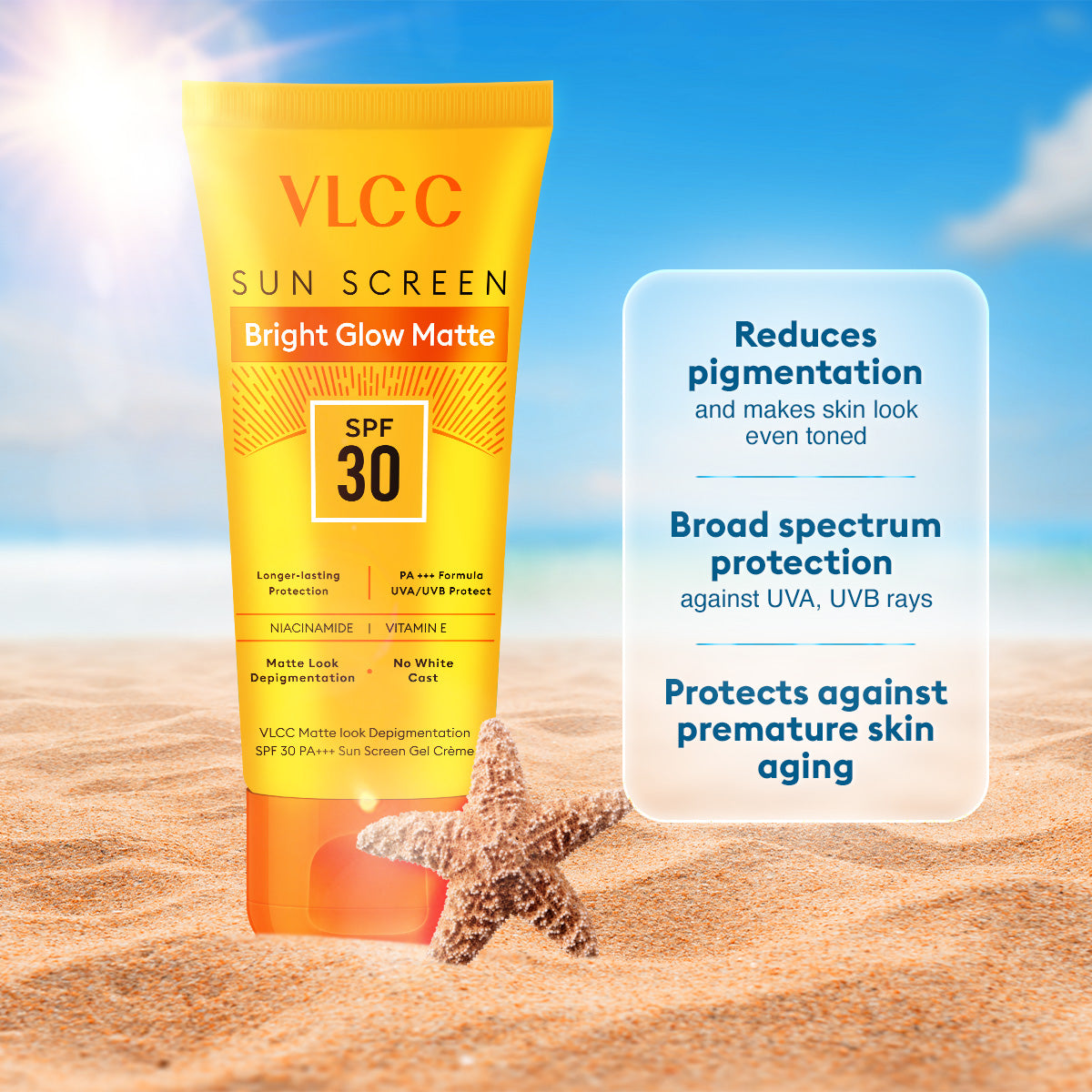 VLCC Bright Glow Matte SPF 30 Sun Screen Gel Cream - 50 g - Image 3 - Buy from Indicrest