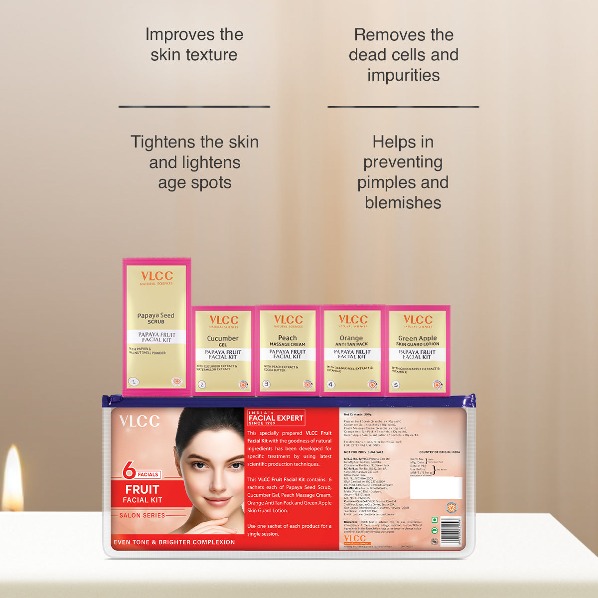 VLCC Salon Series Fruit Facial Kit ( 6 Facials ) - 300 g - Image 3 - Buy from Indicrest