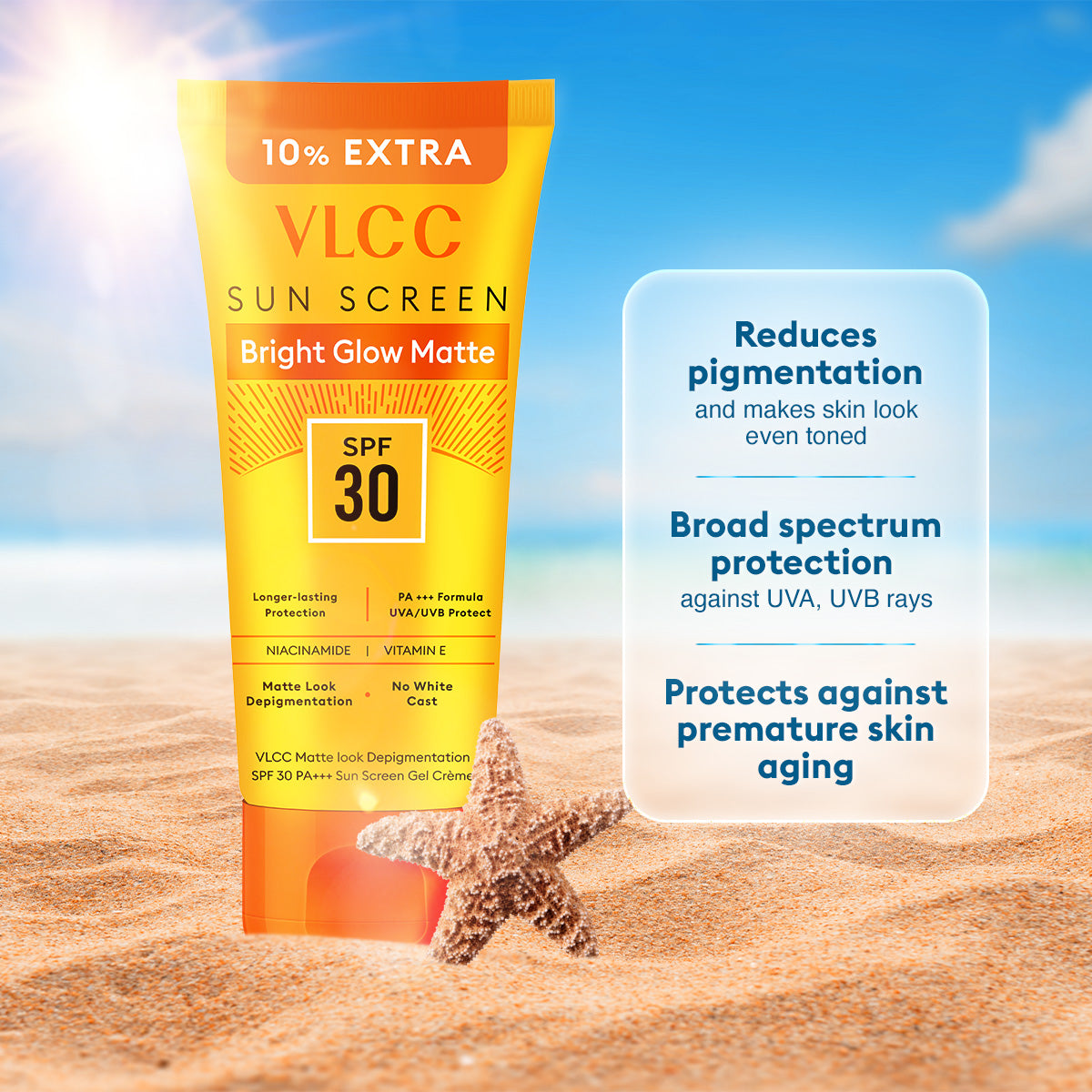 VLCC Bright Glow Matte SPF 30 PA+++ Sunscreen- 100 g with 10 g Extra - Image 4 - Buy from Indicrest