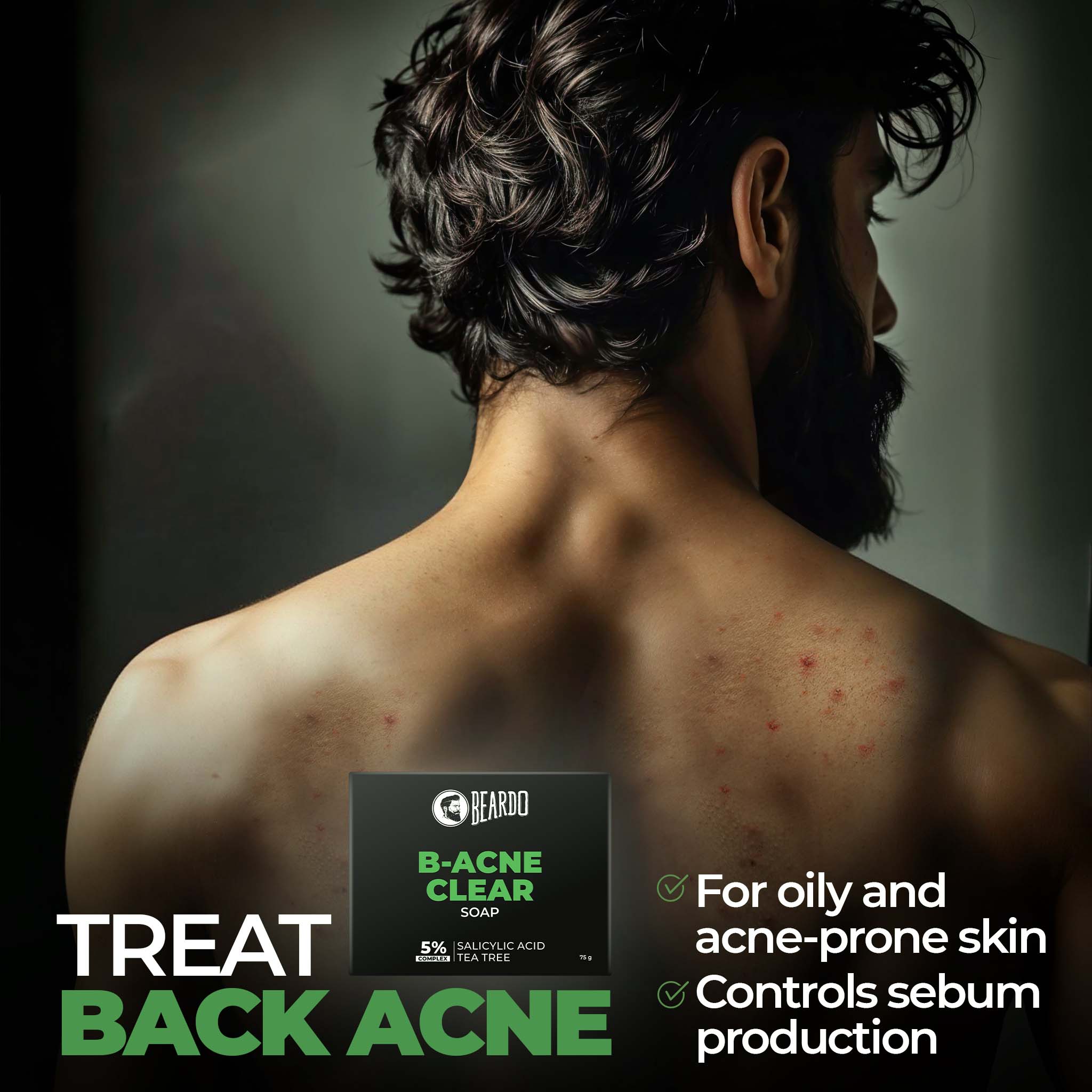Beardo B-Acne Clear Bathing Bar, Pack of 3 - Image 3 - Buy from Indicrest