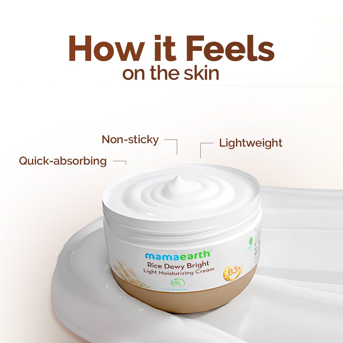 Mamaearth Rice Dewy Bright Moisturizer with Rice Water & Niacinamide for Glass Skin Glow, 200g - Image 3 - Buy from Indicrest