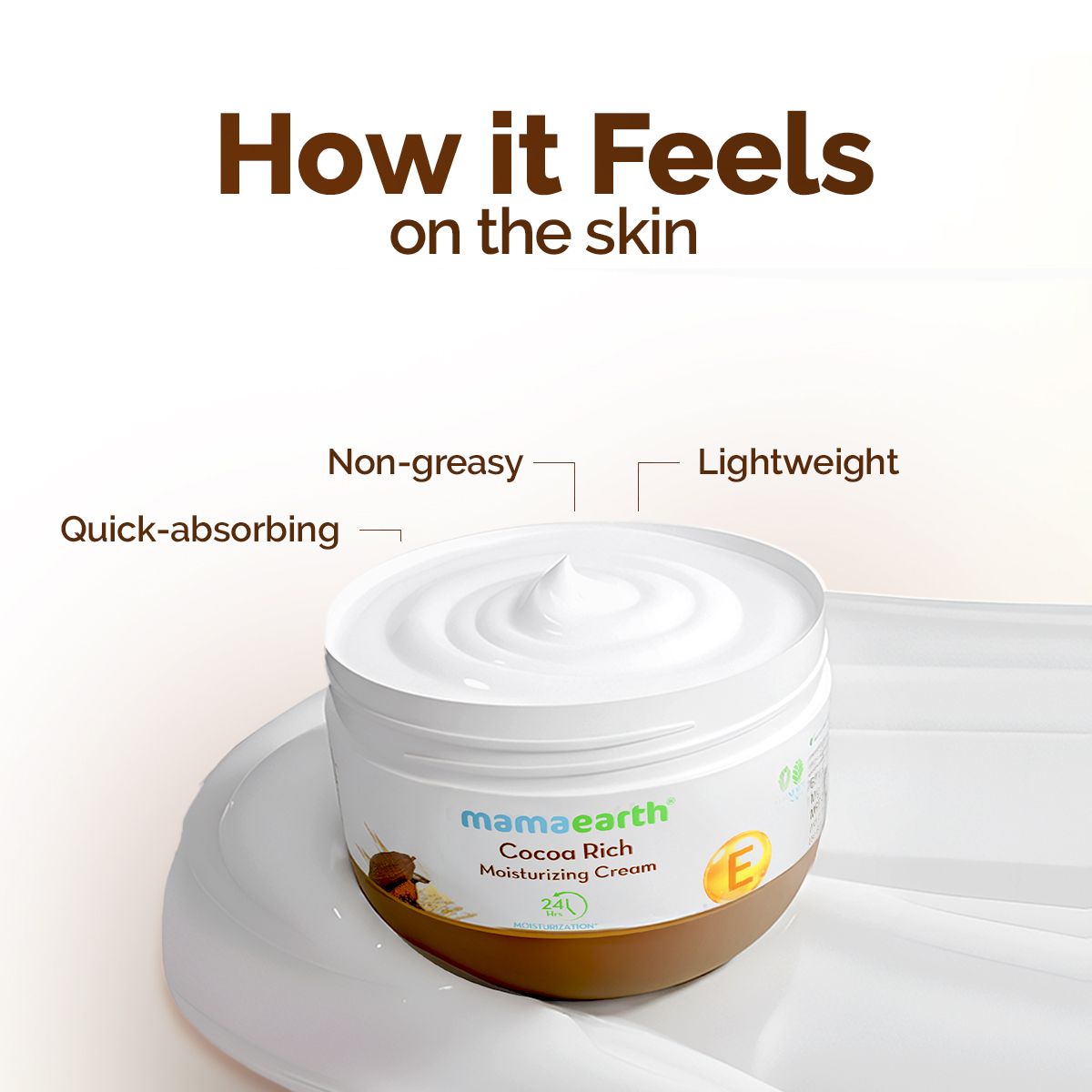 Mamaearth Cocoa Rich Moisturizer with Cocoa Butter & Vitamin E for Deep Nourishment, Pack of 2 X 200g - Image 3 - Buy from Indicrest