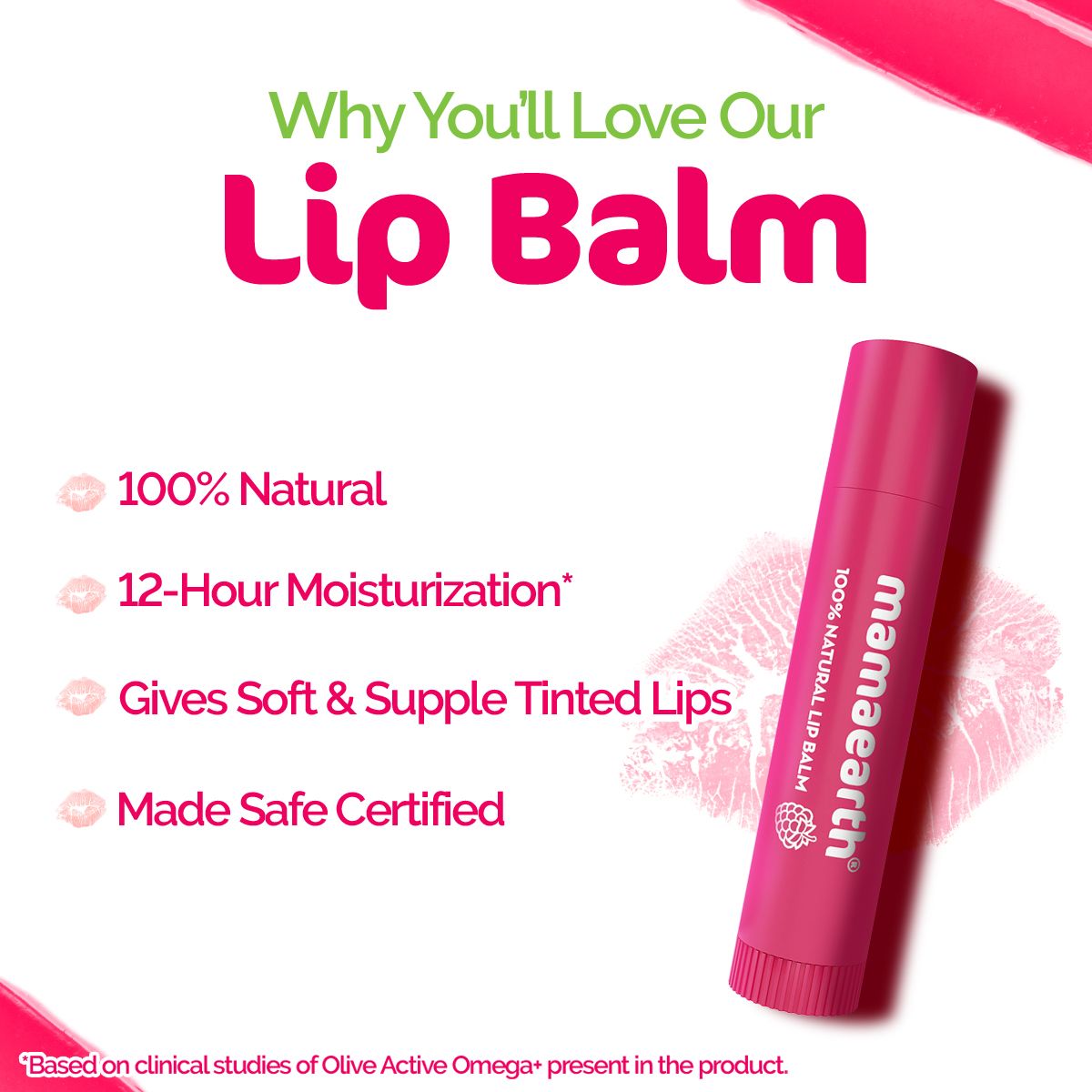Mamaearth Nourishing Tinted 100% Natural Lip Balm with Vitamin E and Raspberry for Dry & Chapped Lips, 4g - Image 4 - Buy from Indicrest