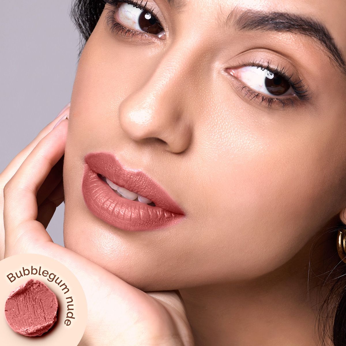 Mamaearth Moisture Matte Longstay Mini Lipstick, 0.7g | Bubblegum Nude, 0.7g - Image 2 - Buy from Indicrest