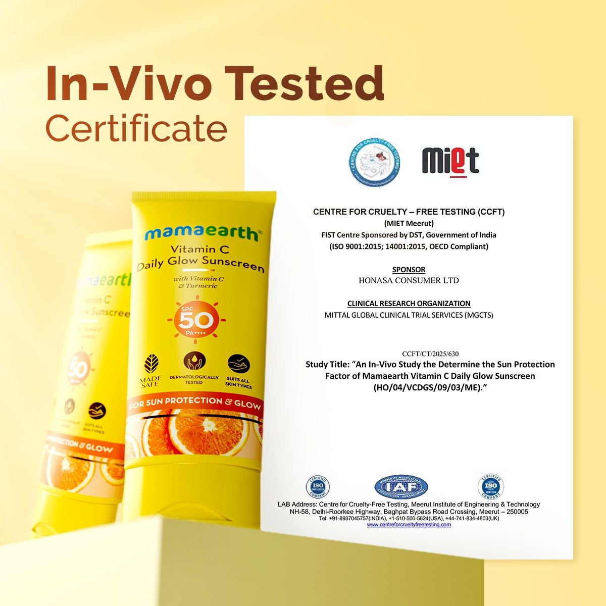 Mamaearth Vitamin C Daily Glow Sunscreen SPF 50 PA++++, 50g, Pack of 3 - Image 3 - Buy from Indicrest
