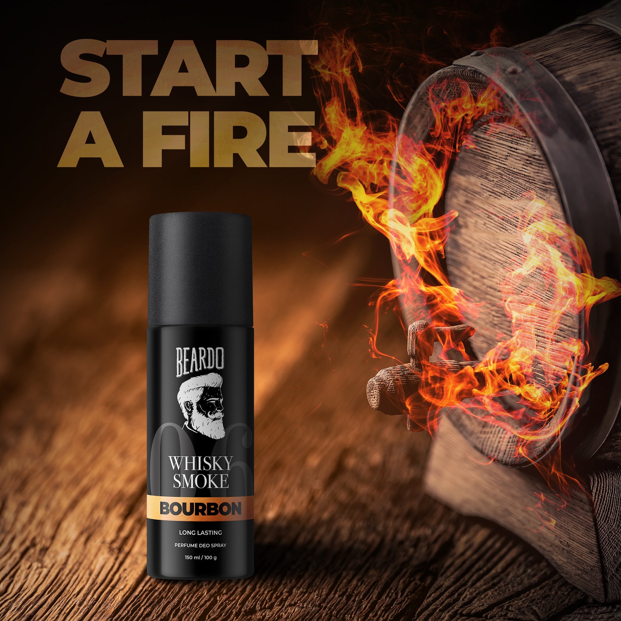 Beardo Whisky Smoke Bourbon Perfume Deo Spray, 150ml - Image 2 - Buy from Indicrest