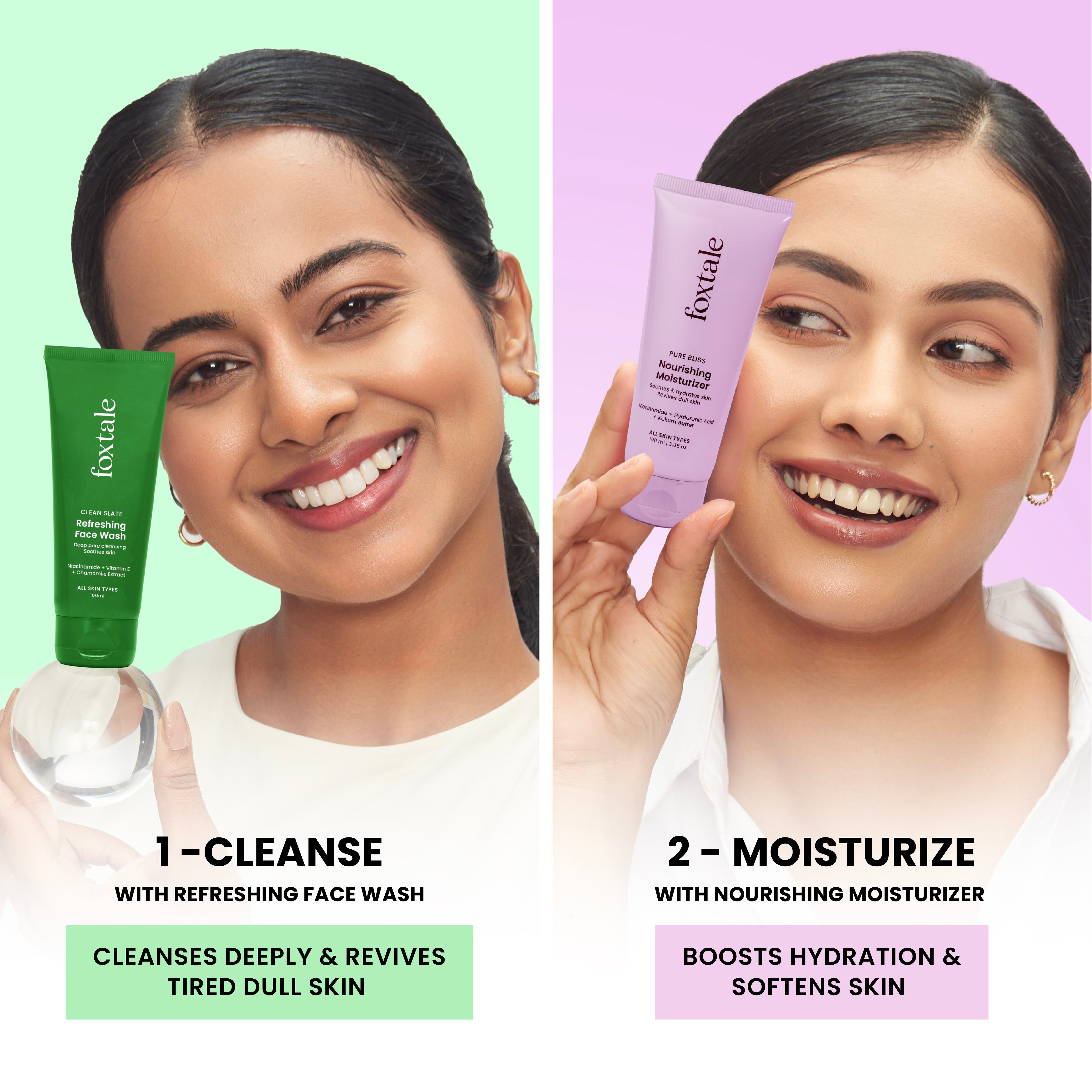 Foxtale Essentials Kit Refreshing Face Wash + Nourishing Moisturizer + Glow Sunscreen - Image 3 - Buy from Indicrest