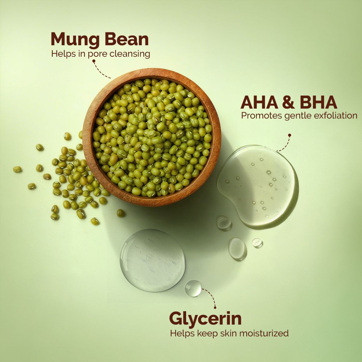 Mamaearth Mung Bean Pore Cleansing Face Wash with Mung Bean, AHA & BHA for Normal to Oily Skin, 100ml - Image 3 - Buy from Indicrest