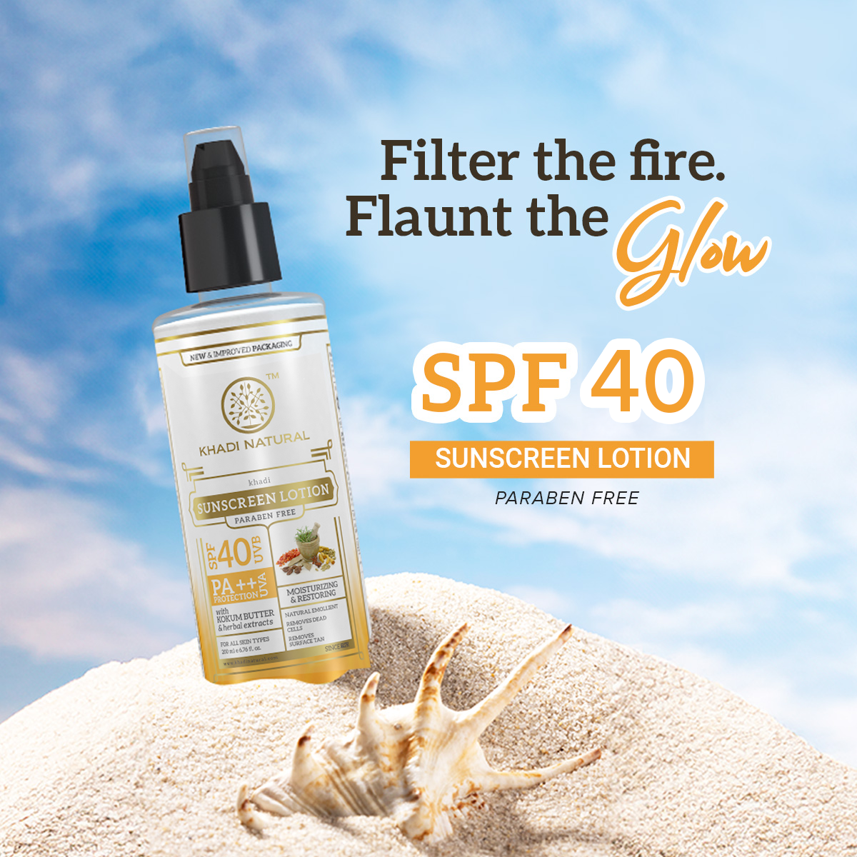 Khadi Natural Sunscreen Moisturising Lotion - SPF 40 - 100ml - Image 6 - Buy from Indicrest