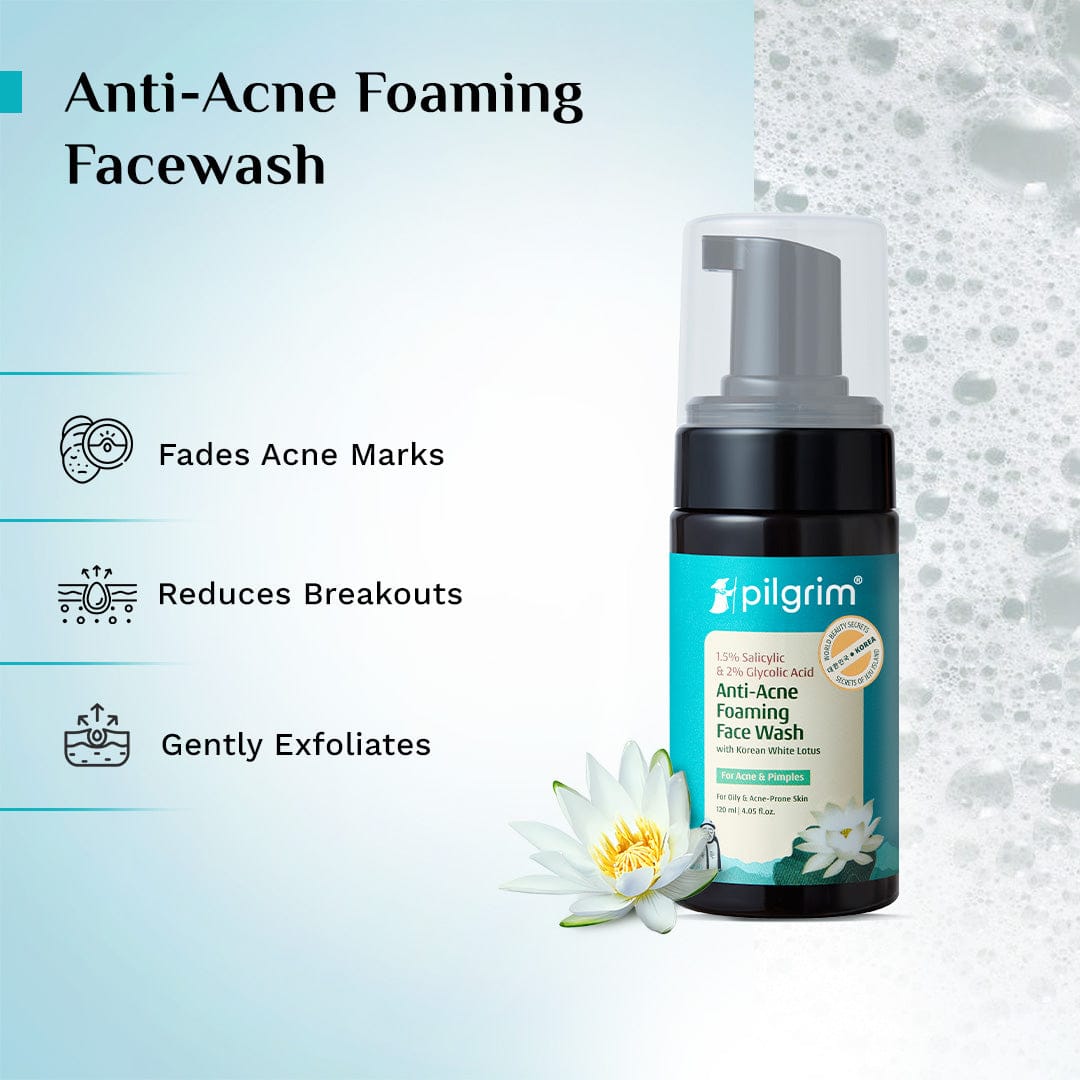 Pilgrim Salicylic & Glycolic Acid Anti-Acne Foaming Face Wash, 120ml - Image 3 - Buy from Indicrest