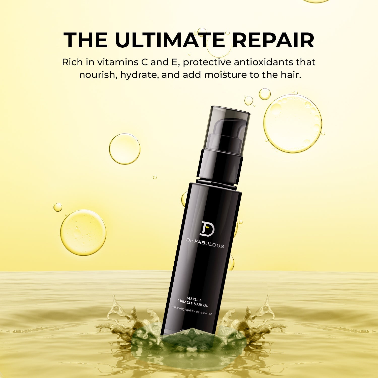 De Fabulous Marula Miracle Hair Oil, 50ml | Nourish and Protect Your Hair - Image 3 - Buy from Indicrest