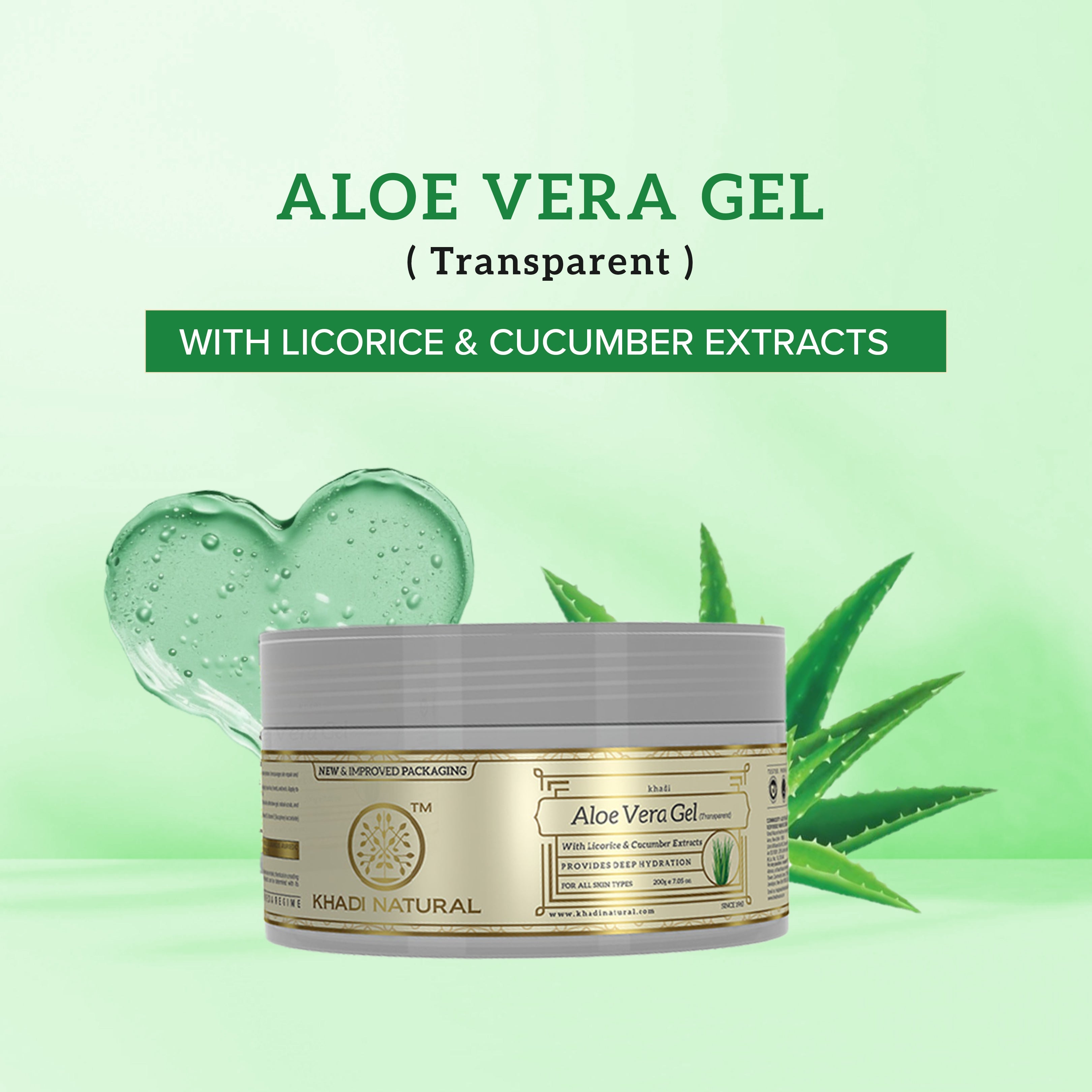 Khadi Natural Aloevera Gel with Liqorice & Cucumber Extracts - 200gm - Image 7 - Buy from Indicrest