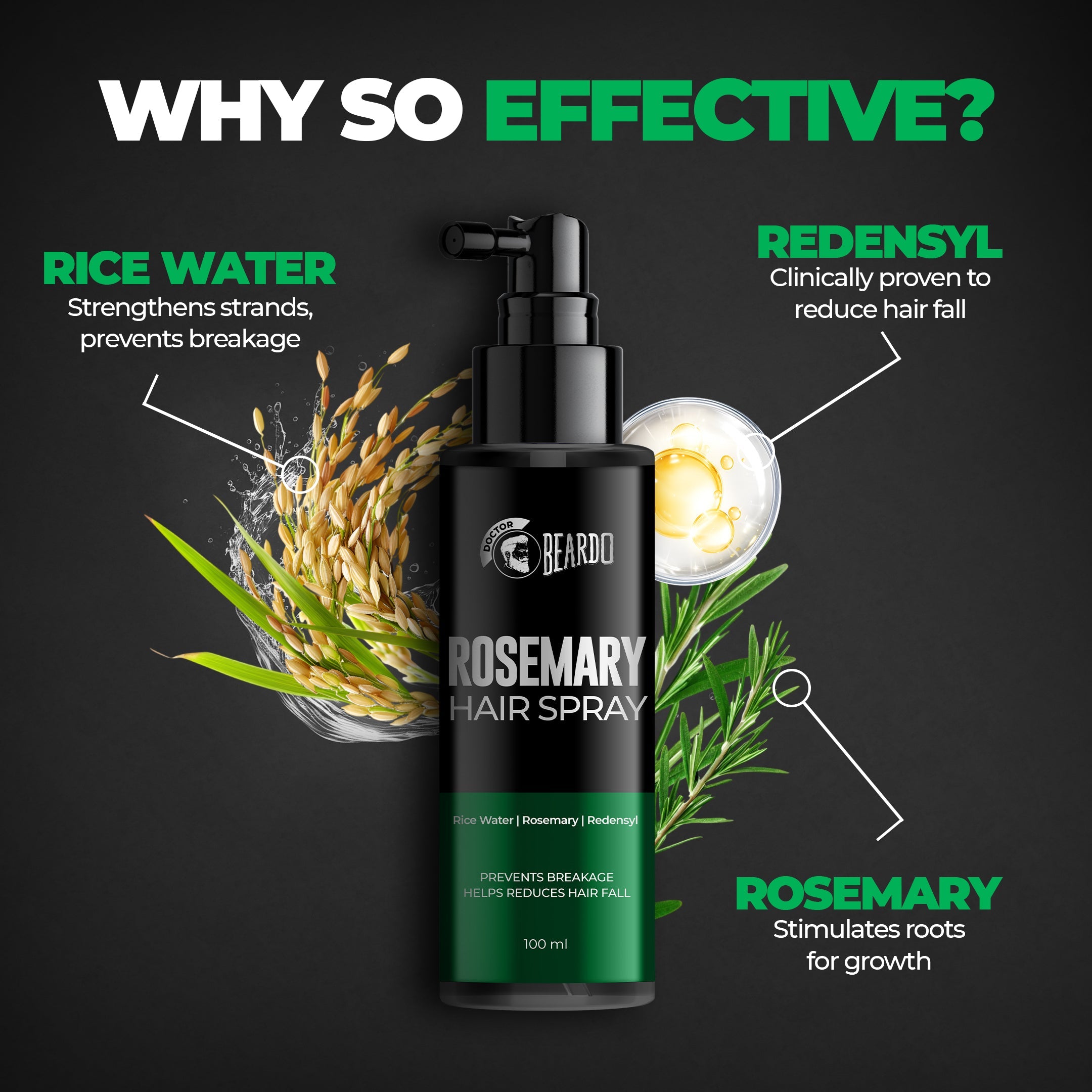 Beardo Rosemary Hair Spray, 100ml - Image 3 - Buy from Indicrest