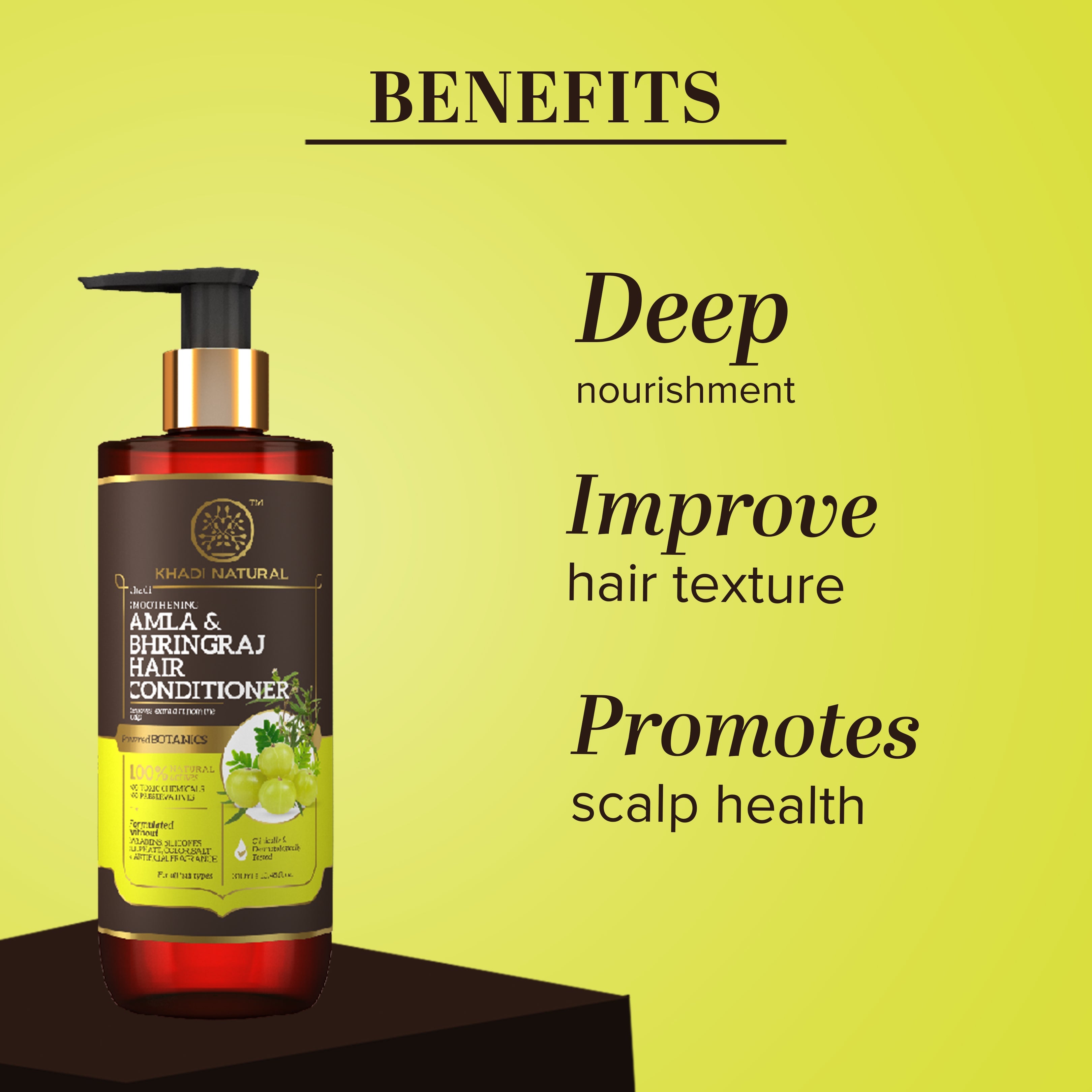 Khadi Natural Amla & Bhringraj Hair Conditioner - Paraben, Silicones, Sulphate, Color, Salt & Artificial Fragrance Free - 310ml - Image 2 - Buy from Indicrest