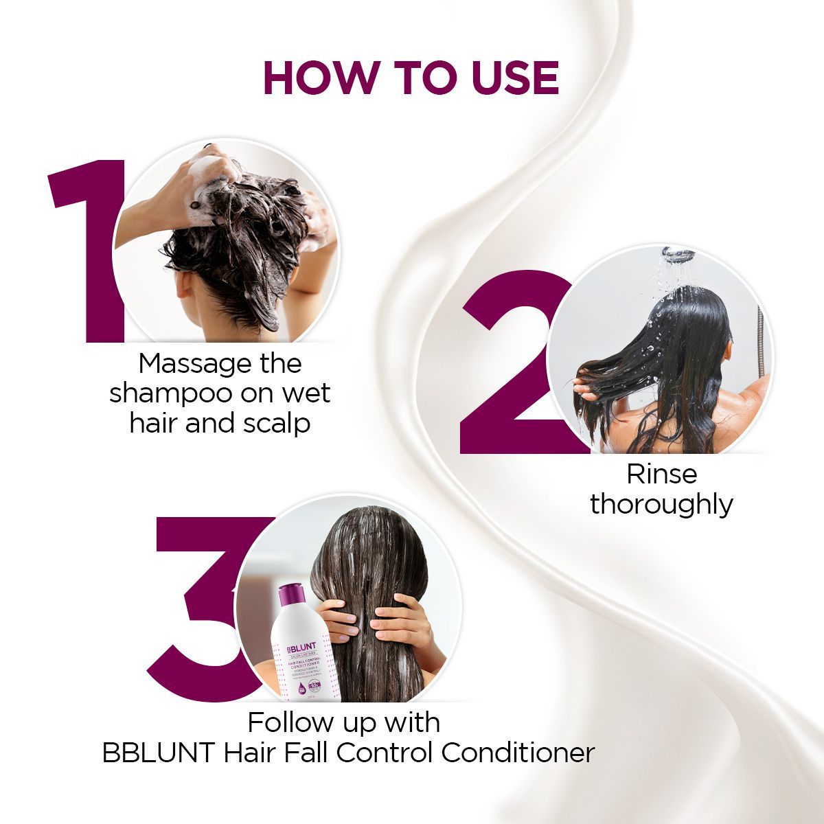 Bblunt Hair Fall Control Shampoo with Pea Protein & Caffeine for Stronger Hair, Pack of 2 X 300ml - Image 14 - Buy from Indicrest