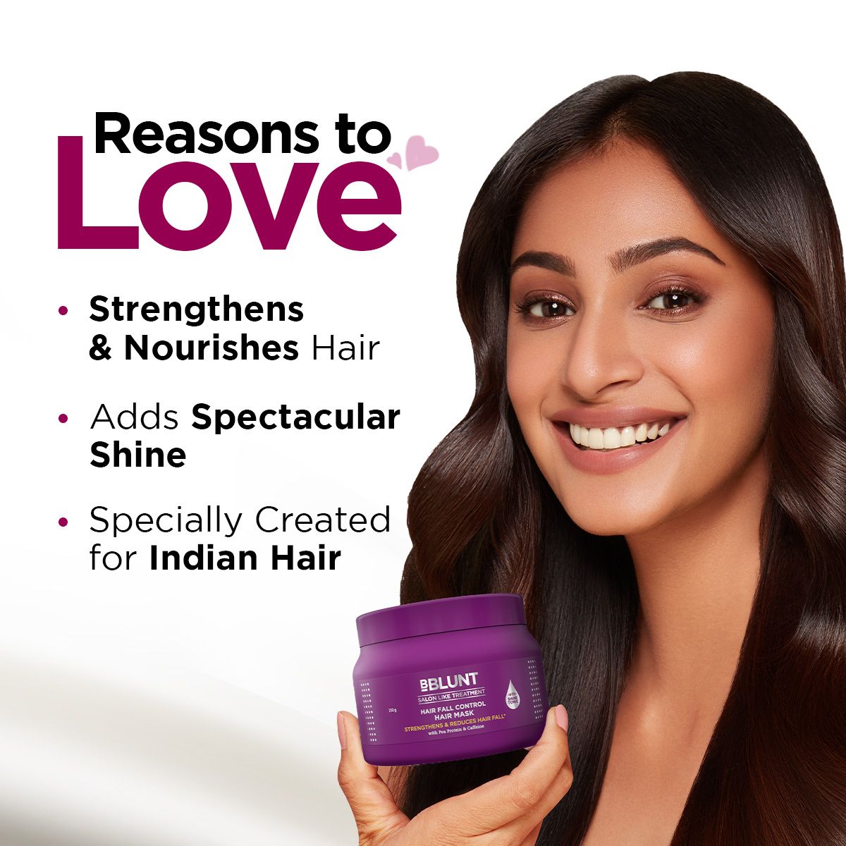 Bblunt Hair Fall Control Hair Mask with Pea Protein & Caffeine for Stronger Hair 250g - Image 4 - Buy from Indicrest