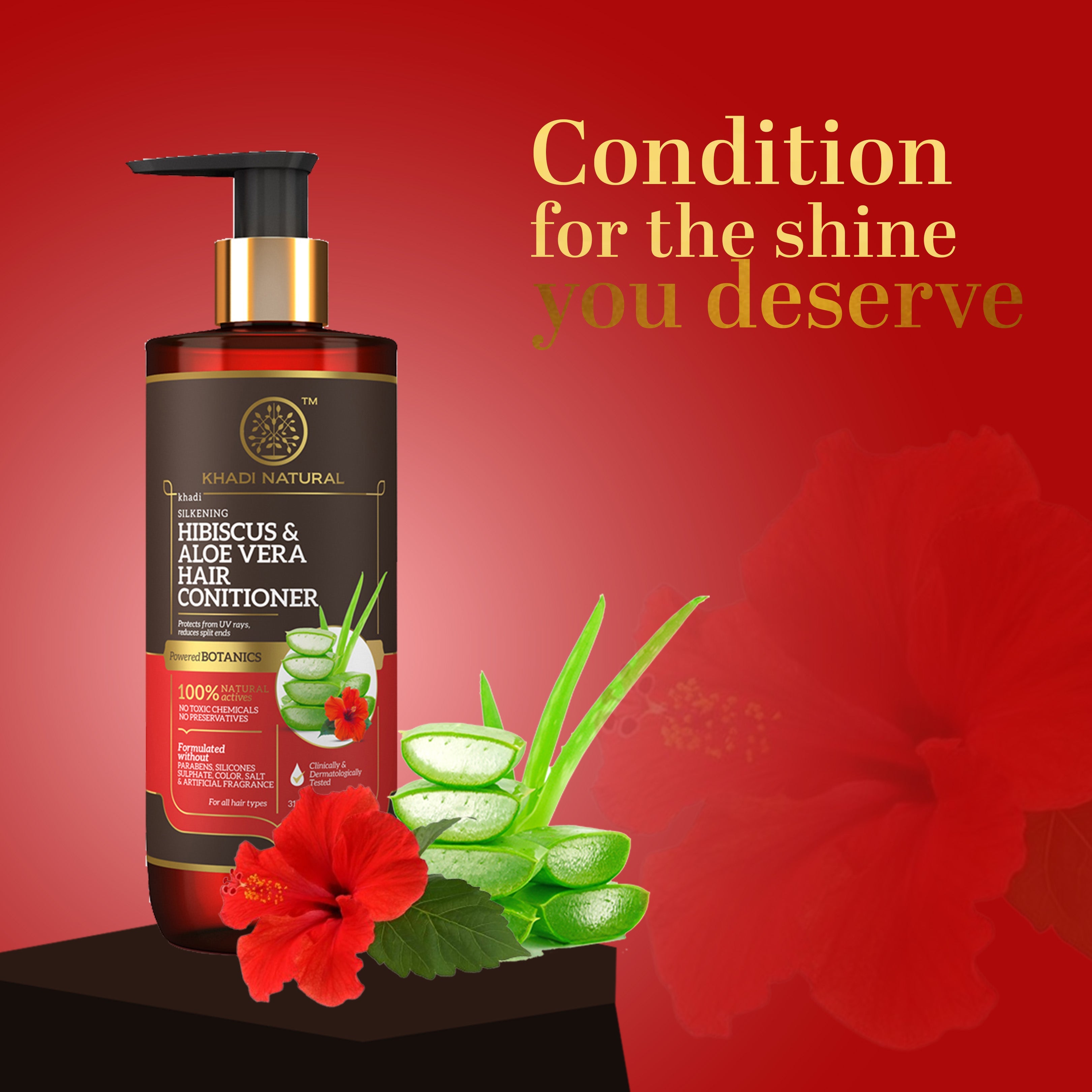Khadi Natural Hibiscus & Aloe Vera Hair Conditioner - Parabens, Silicones, Sulphate, Color, Salt & Artificial Fragrance Free - 310ml - Image 7 - Buy from Indicrest