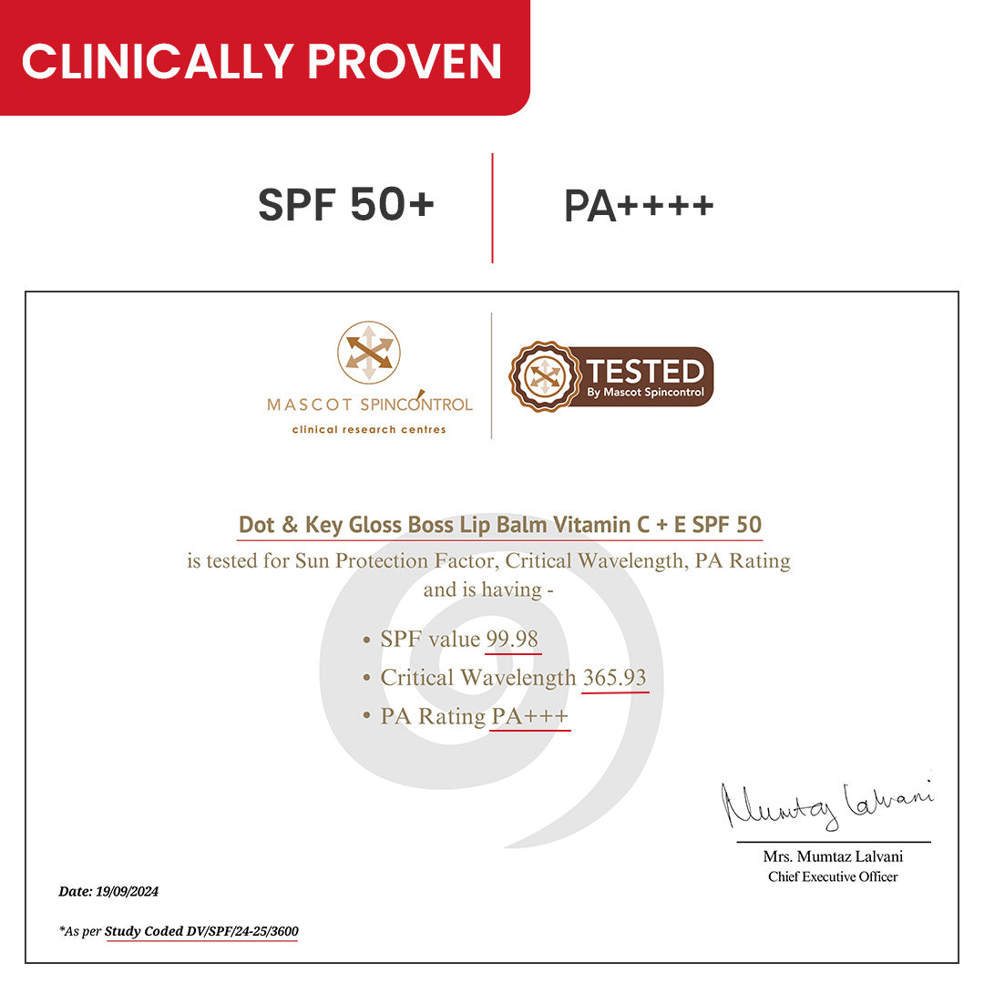 Dot & Key Vitamin C + E Brightening Lip Balm with SPF 50+, Strawberry Crush