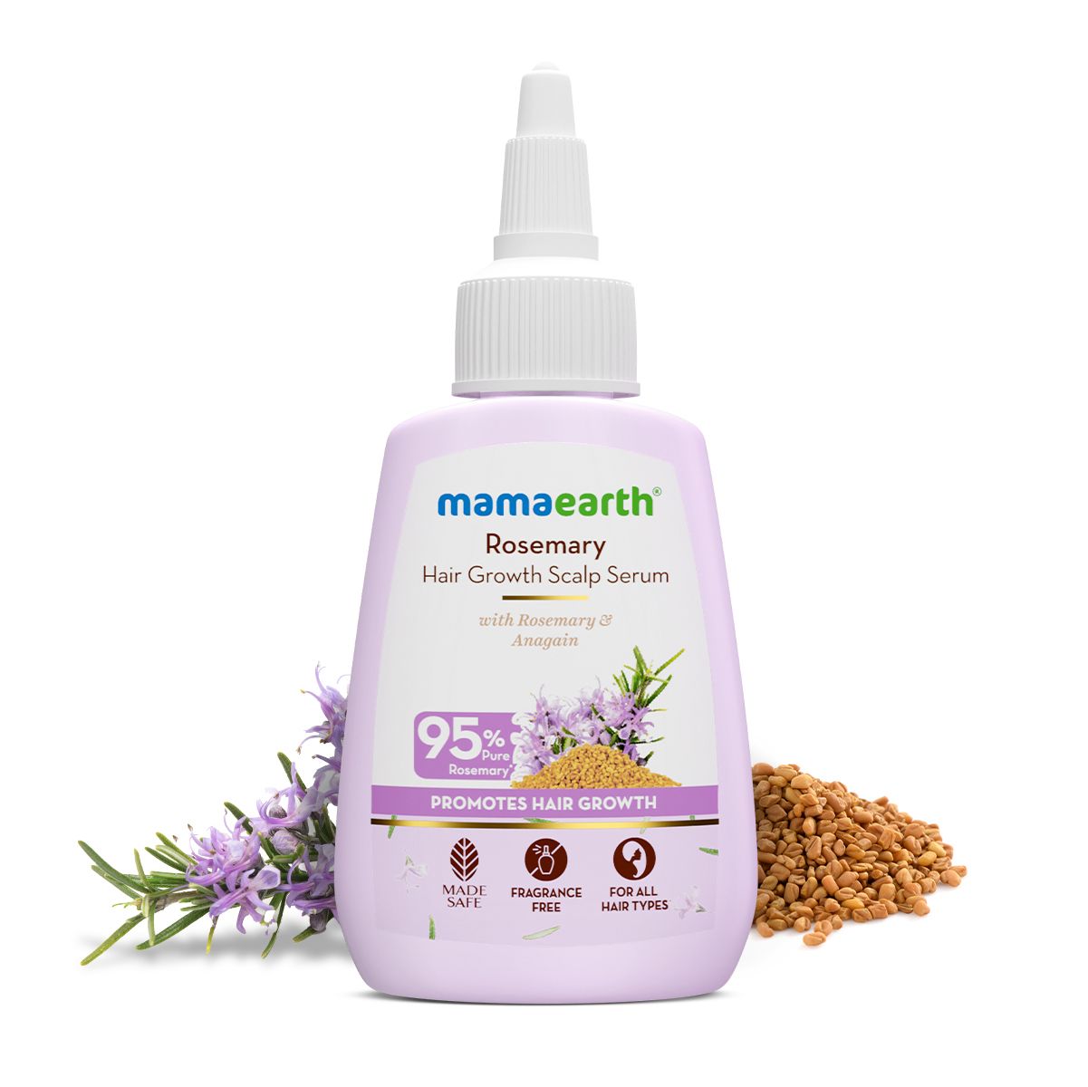 Mamaearth Rosemary Hair Growth Scalp Serum with 95% Pure Rosemary Oil Extract & 4% Anagain, 50ml - Buy from Indicrest