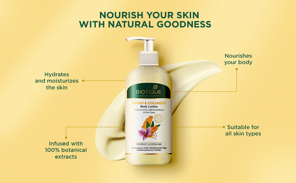 Biotique Ubtan & Collagen Body Lotion, 300ml - Image 5 - Buy from Indicrest