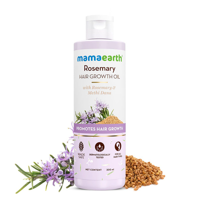 Mamaearth Rosemary Hair Growth Oil with Rosemary & Methi Dana for Promoting Hair Growth, 200ml - Buy from Indicrest