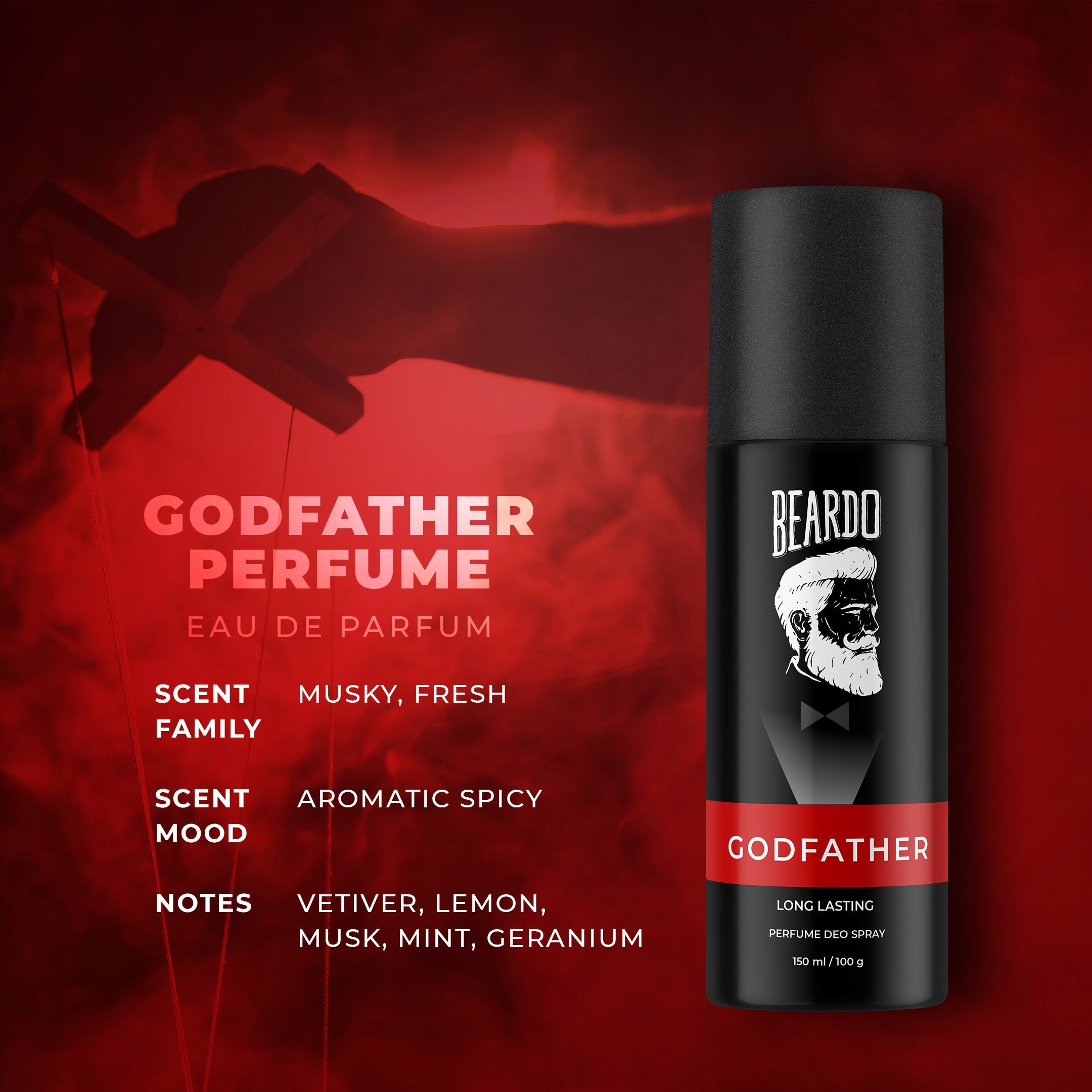 Beardo Godfather Perfume Deo Spray, 150ml - Image 3 - Buy from Indicrest
