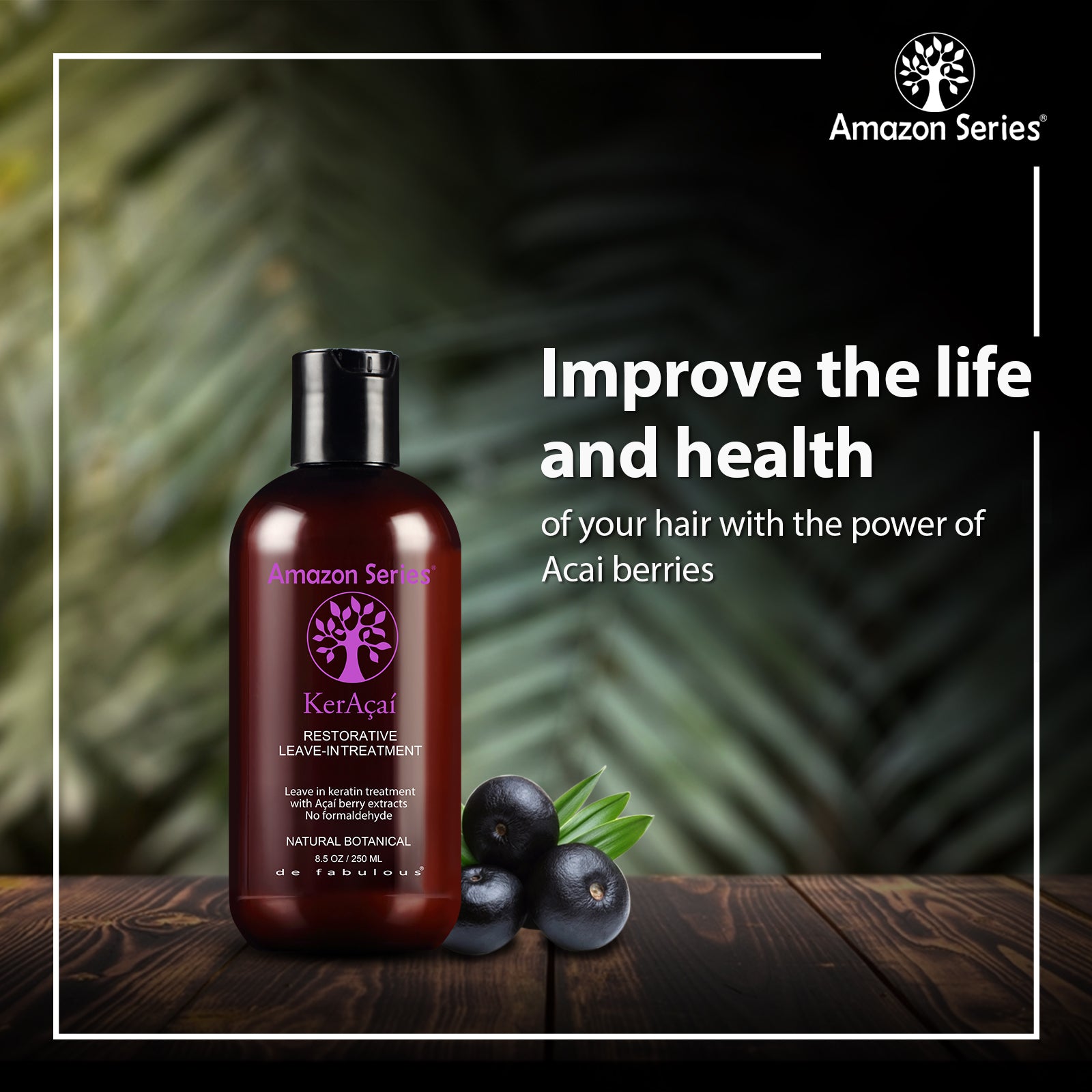 De Fabulous Amazon Series KerAcai Restorative Leave-In Treatment 250ml - Image 3 - Buy from Indicrest