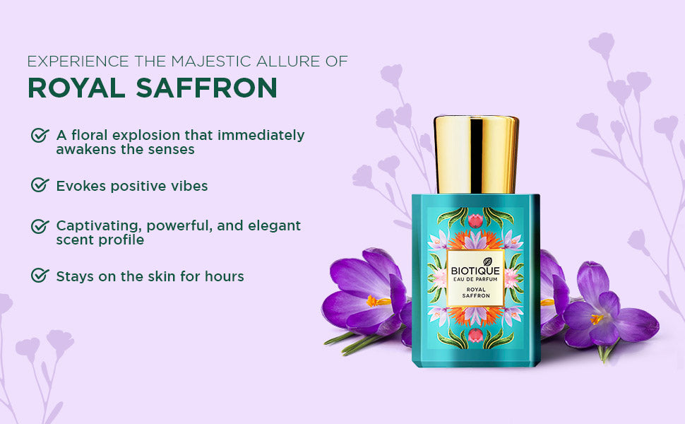 Biotique Royal Saffron Eau De Parfum, 50ml - Image 5 - Buy from Indicrest