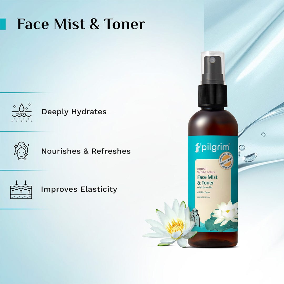 Pilgrim White Lotus Natural Face Mist & Toner with Camellia & Witch Hazel, 100ml - Image 3 - Buy from Indicrest