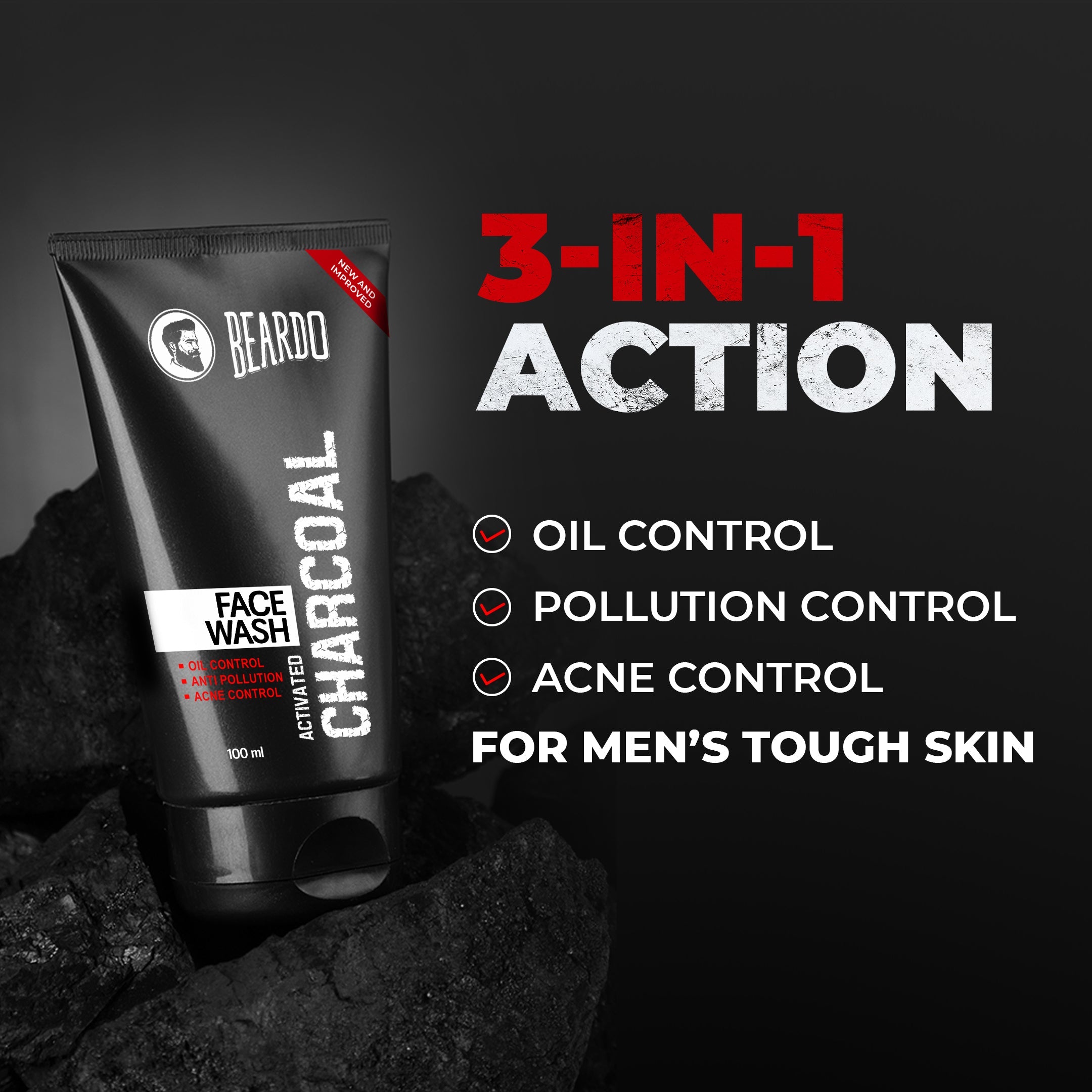 Beardo Activated Charcoal Facewash & Peel Off Mask Combo - Image 5 - Buy from Indicrest