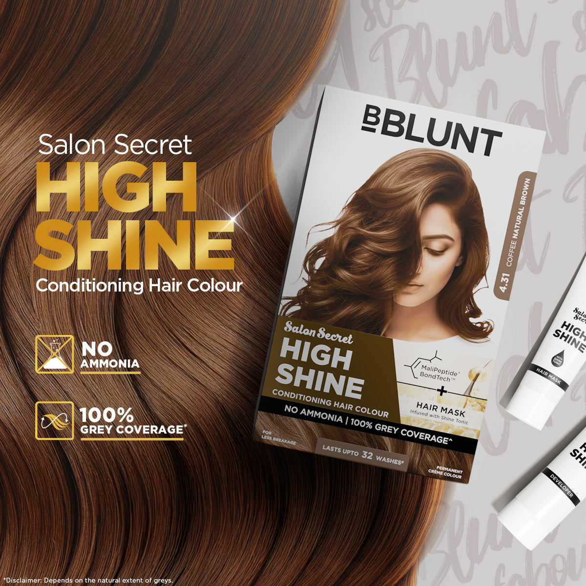 Bblunt High Shine Conditioning Hair Colour, Coffee Brown Shade 4.31 - Image 4 - Buy from Indicrest