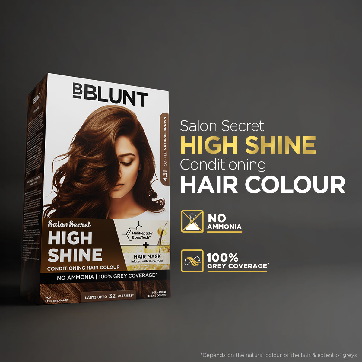 Bblunt Coffee Natural Brown Shade 4.31, High Shine Conditioning Hair Colour Pack of 2, Natural Black Shade 1 Pack of 2 - Image 2 - Buy from Indicrest