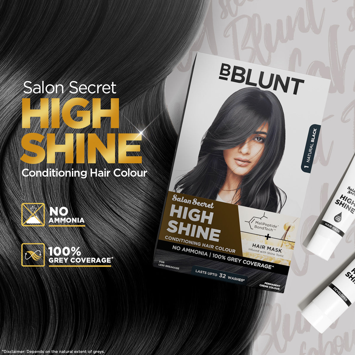 Bblunt High Shine Conditioning Hair Colour, Natural Black Shade 1 - Image 5 - Buy from Indicrest