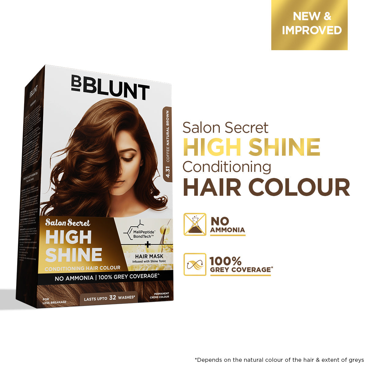Bblunt High Shine Conditioning Hair Colour, Coffee Brown Shade 4.31 - Image 3 - Buy from Indicrest