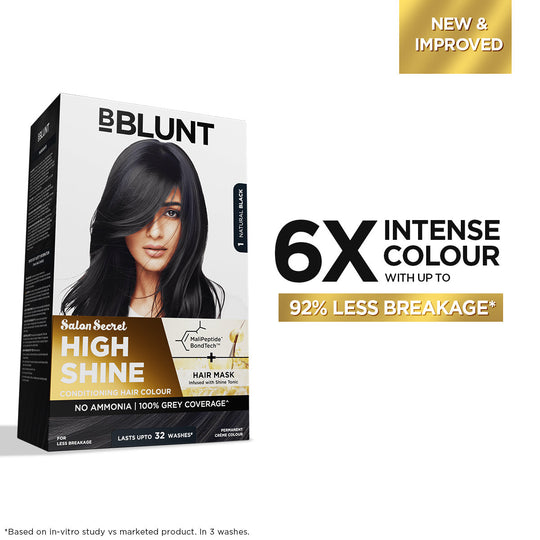 Bblunt High Shine Conditioning Hair Colour, Natural Black Shade 1 - Image 3 - Buy from Indicrest