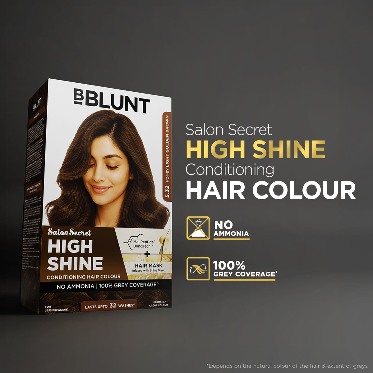 Bblunt High Shine Conditioning Hair Colour Pack of 3, Honey Light Golden Brown Shade 5.32 Pack of 3 - Image 2 - Buy from Indicrest