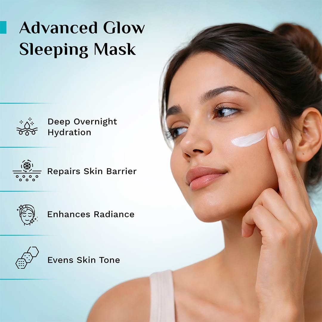 Pilgrim Spanish Squalane Advanced Glow Sleeping Mask with Hyaluronic Acid & Alpha Arbutin, 50g - Image 3 - Buy from Indicrest
