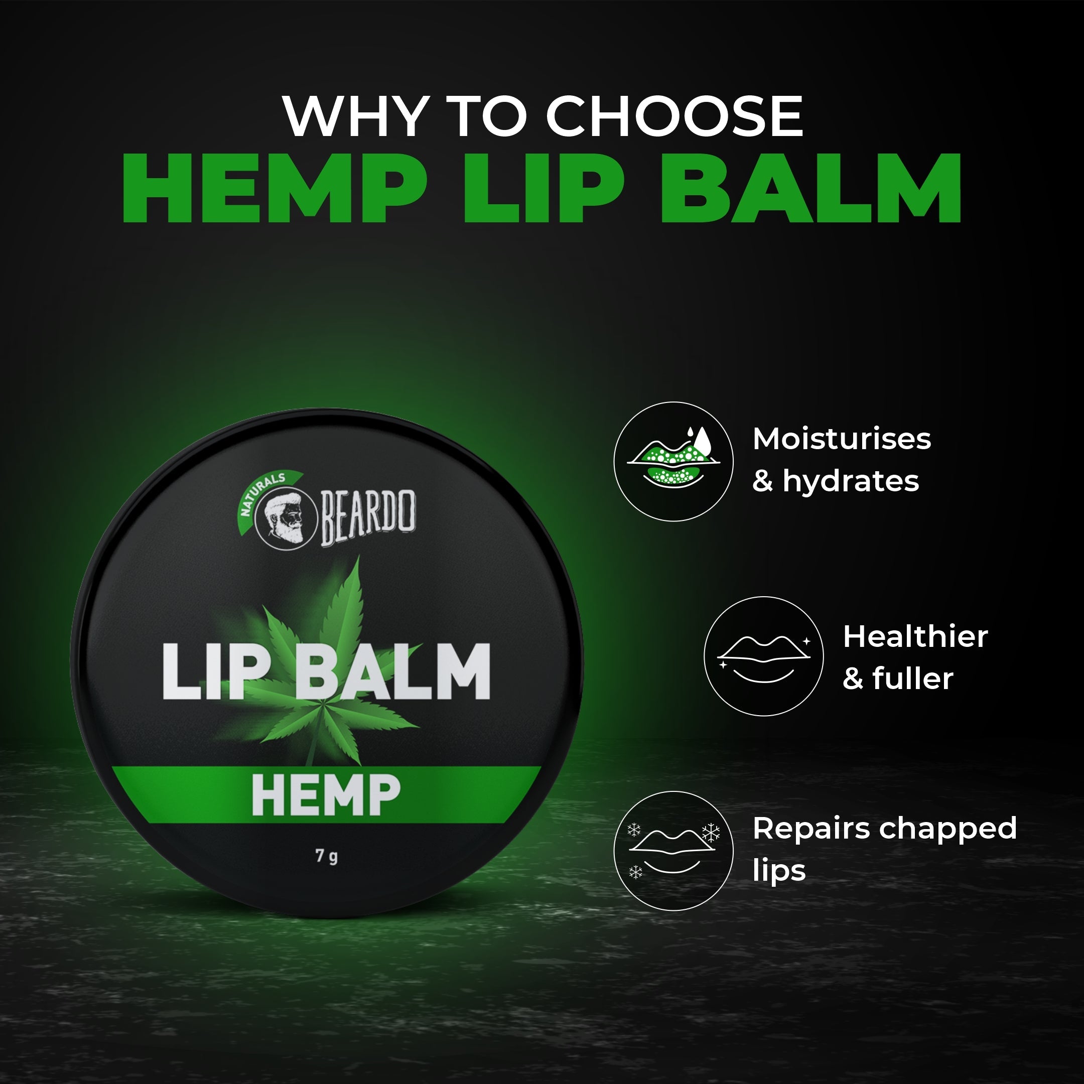 Beardo Hemp Lip balm, 7g - Image 3 - Buy from Indicrest
