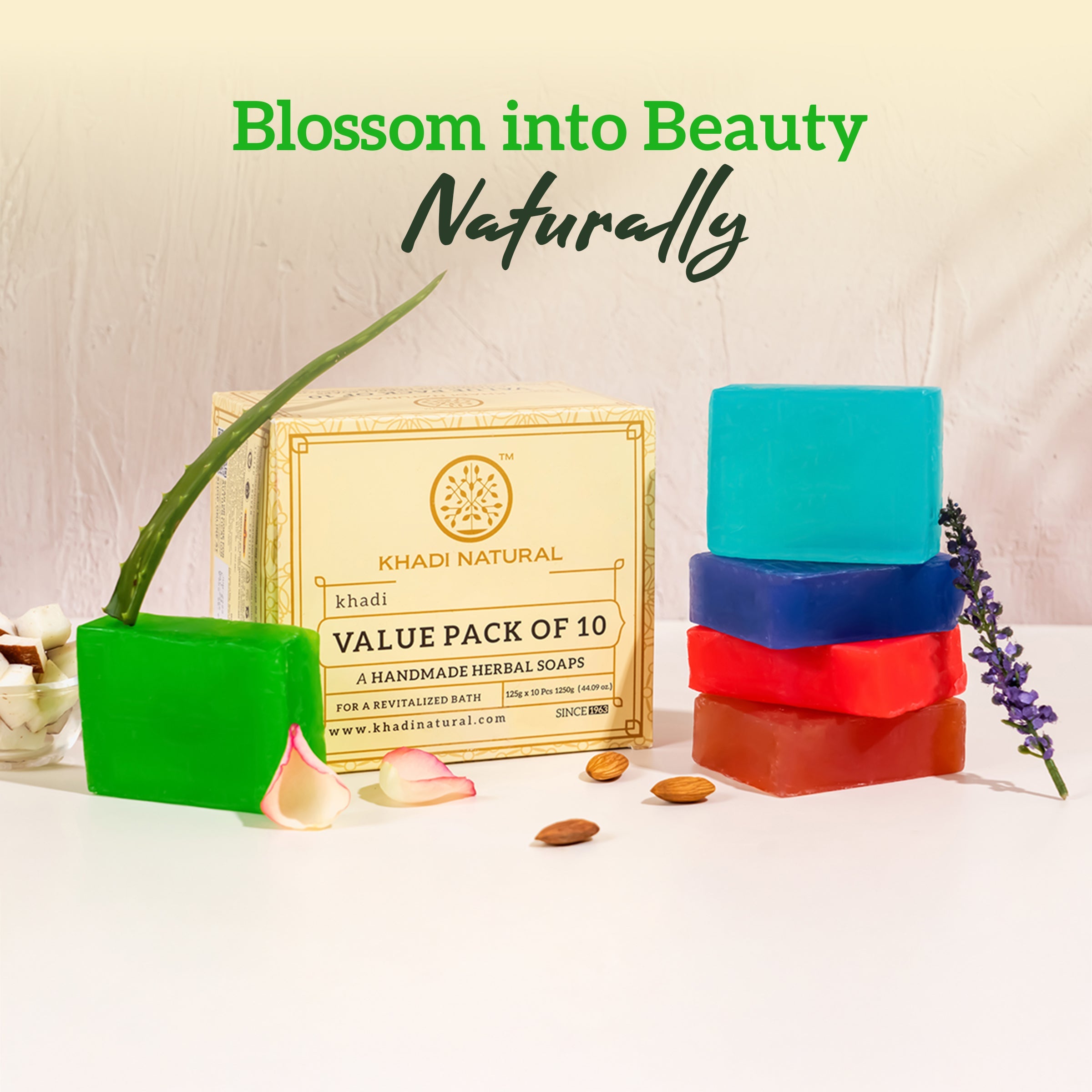 Khadi Natural Herbal Soap Combo Value Pack of 10 - 125gm Each - Image 6 - Buy from Indicrest