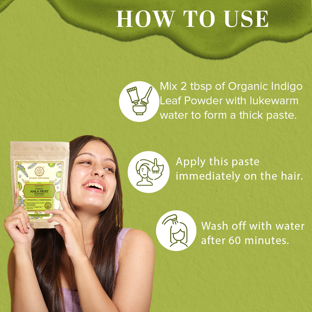 Khadi Natural Organic Amla Fruit Powder For Hair Care - 100% Natural - 100gm - Image 4 - Buy from Indicrest