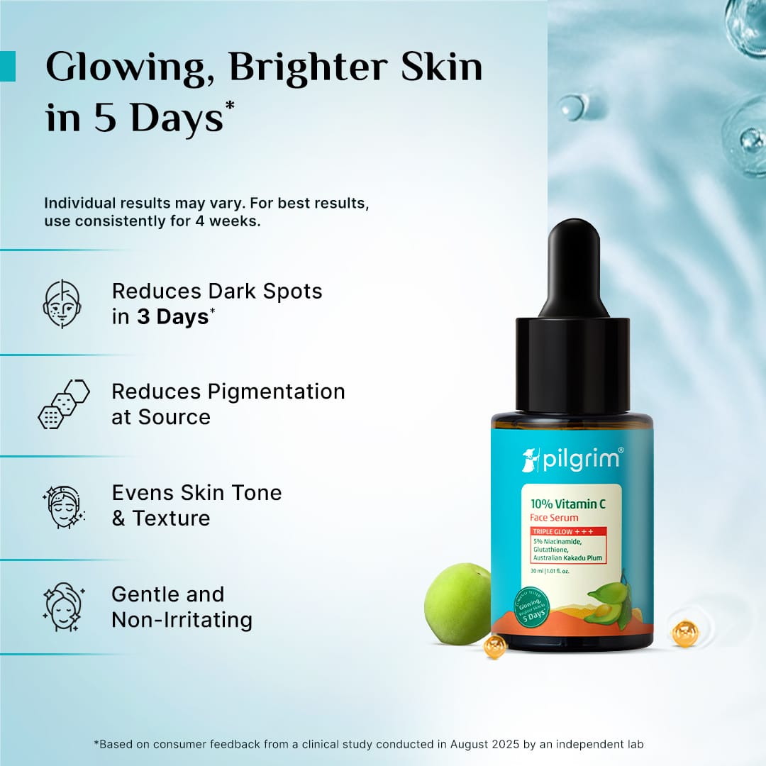 Pilgrim Vitamin C Glow Power Duo, Face Wash 100ml + Serum 30ml - Image 3 - Buy from Indicrest