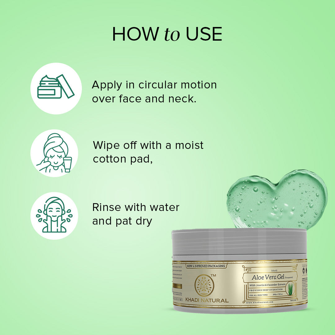 Khadi Natural Aloe Vera Transparent Gel Combo Pack of 2 - 200gm Each Sale - Image 4 - Buy from Indicrest