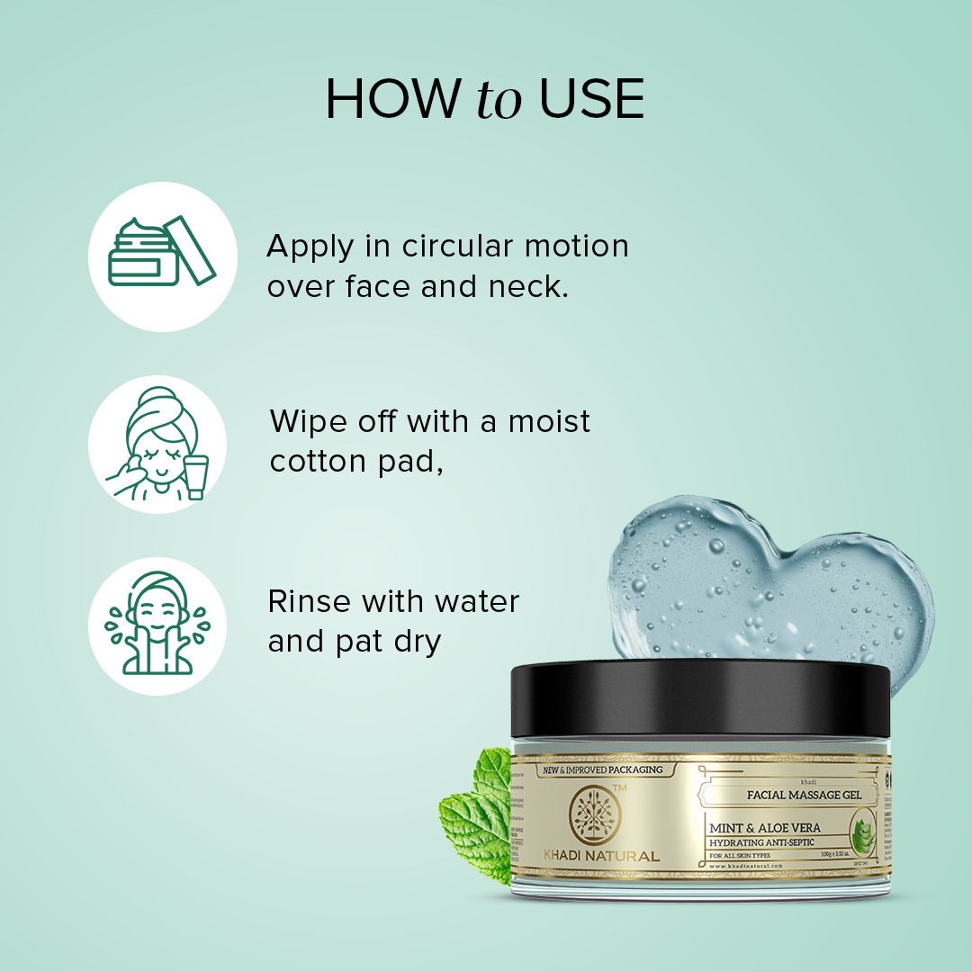 Khadi Natural Mint & Aloevera Face Massage Gel - 100gm Sale - Image 4 - Buy from Indicrest