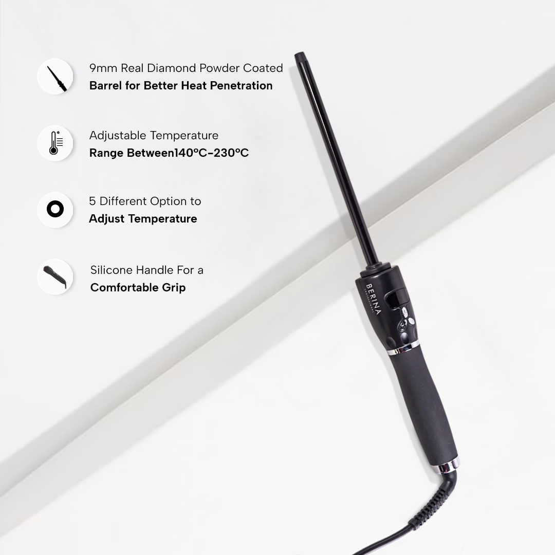 Berina Professional Cosmic Curl Wand BC-9388 | Creates Defined Curls & Natural Waves, BC-9388