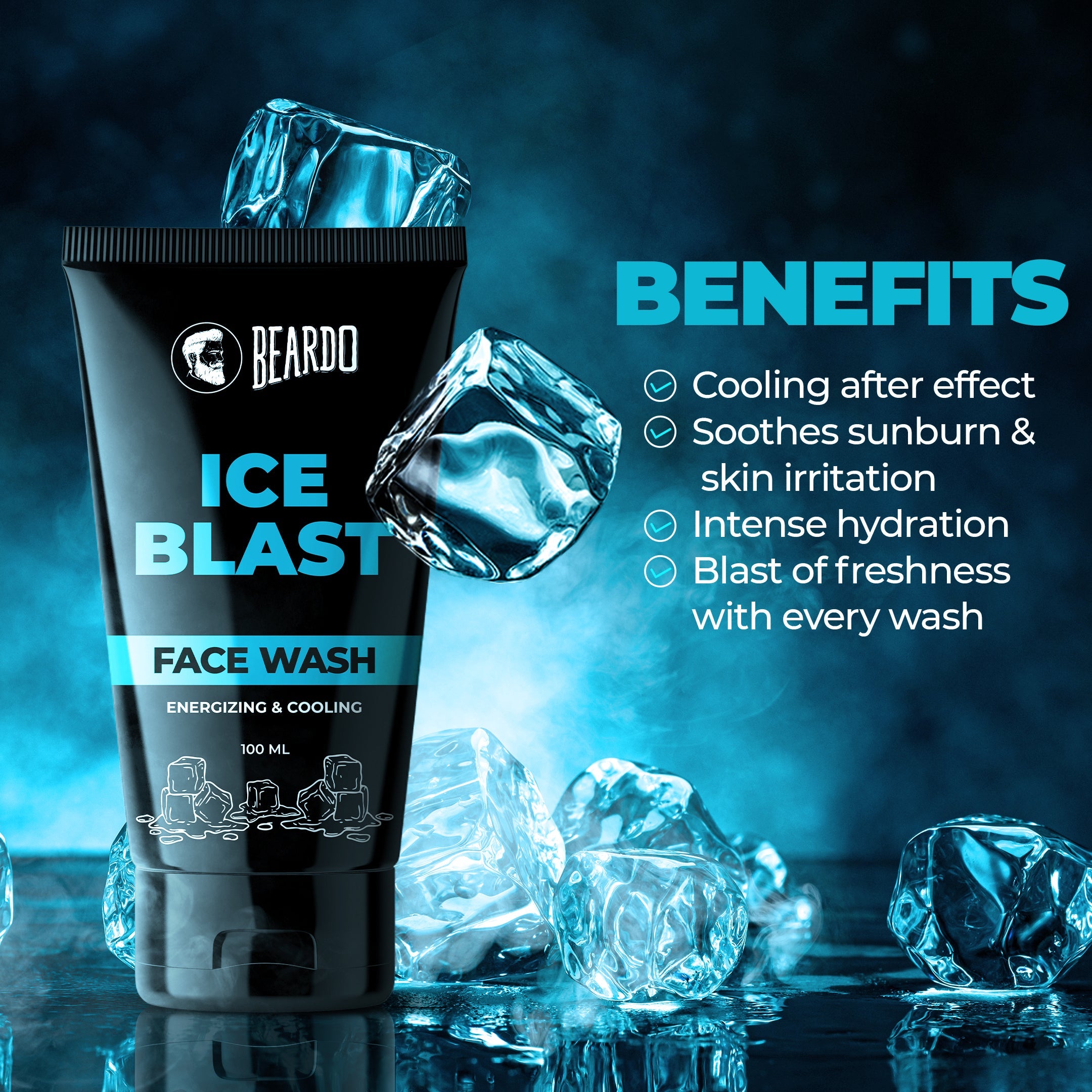 Beardo Ice Blast Facewash, 100ml - Image 3 - Buy from Indicrest